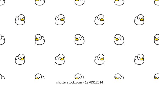 Duck Seamless Pattern Vector Rubber Ducky Isolated Cartoon Illustration Bird Bath Shower Repeat Wallpaper Tile Background Gift Wrap White