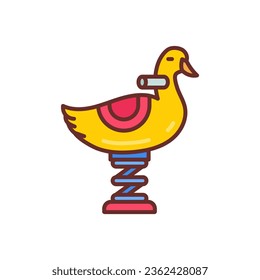 Duck Seesaw icon in vector. Illustration