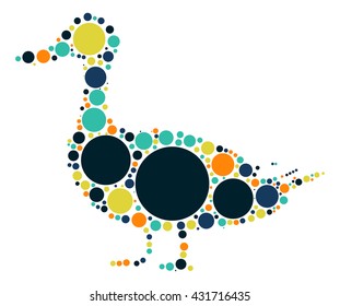 duck shape vector design by color point