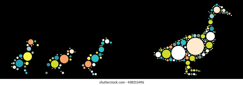 duck shape vector design by color point