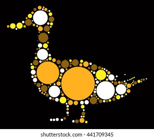 duck shape vector design by color point