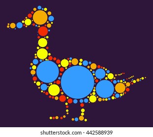 duck shape vector design by color point