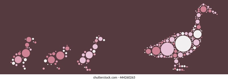 duck shape vector design by color point
