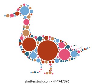 duck shape vector design by color point