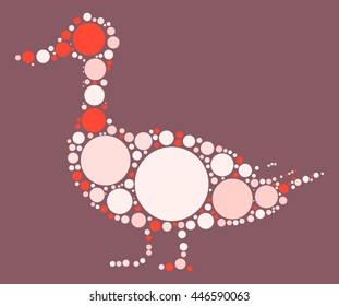 duck shape vector design by color point