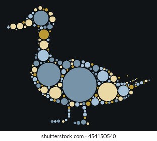 duck shape vector design by color point