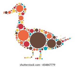 duck shape vector design by color point