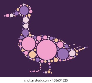 duck shape vector design by color point