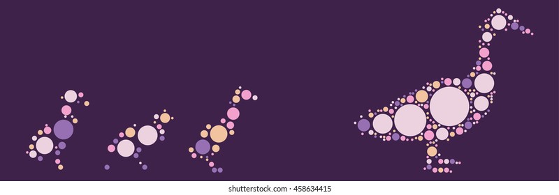 duck shape vector design by color point