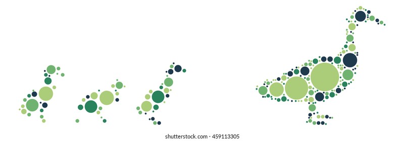 duck shape vector design by color point