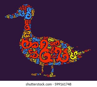 duck shape vector design illustration
