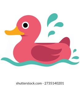 Duck shaped swimming floatation device for summer vacation isolated vector illustration on white background