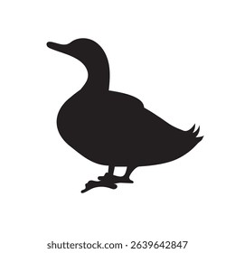 Duck shilittued black vector illustrations  