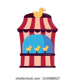 Duck Shooting Carnival Icon Isolated