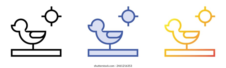 duck shooting icon. Linear, Blue Fill and Gradient Style Design Isolated On White Background