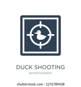 duck shooting icon vector on white background, duck shooting trendy filled icons from Entertainment collection, duck shooting vector illustration
