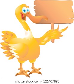 Duck with sign