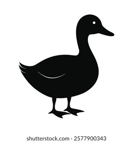 duck silhouette design on a white background