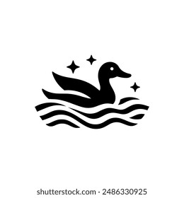 Duck silhouette design vector eps