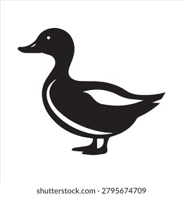 Duck Silhouette Flat Icon design 