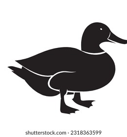 duck silhouette icon in black color on a white background