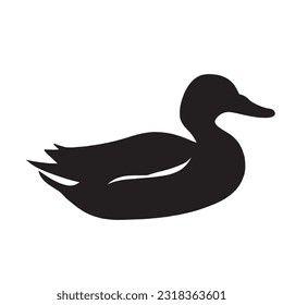 duck silhouette icon in black color on a white background