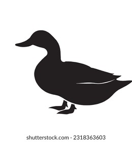 duck silhouette icon in black color on a white background