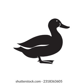 duck silhouette icon in black color on a white background