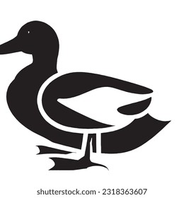 duck silhouette icon in black color on a white background