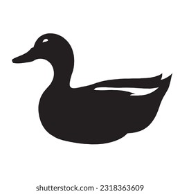 duck silhouette icon in black color on a white background