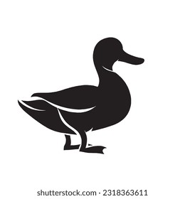 duck silhouette icon in black color on a white background