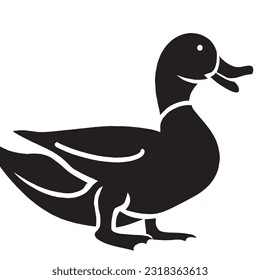 duck silhouette icon in black color on a white background