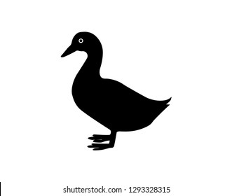 Duck silhouette icon isolated on white background