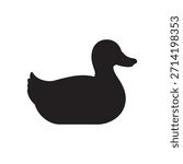 Duck silhouette icon vector flat illustration  
