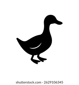 Duck silhouette icon vector flat design on white background.
