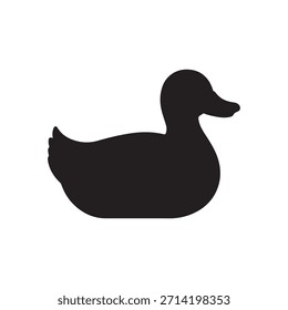 Ilustración plana de Vector de icono de silueta de pato  