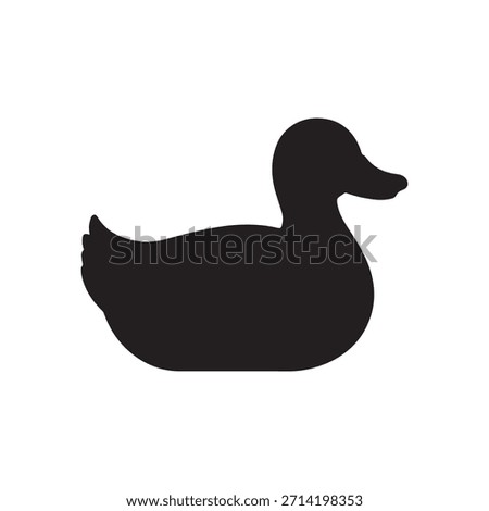 Duck silhouette icon vector flat illustration  