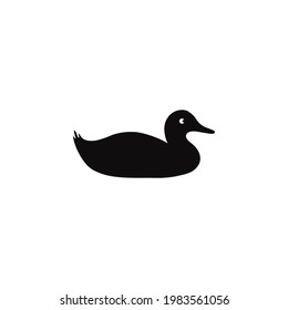 duck silhouette icon vector on a white background