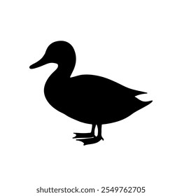 Duck silhouette illustration vector on white background