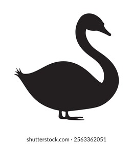 Duck silhouette set collection isolated on white background vector illustration