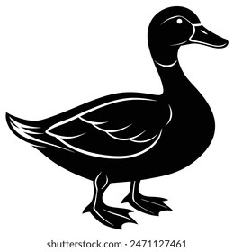 Duck Silhouette. Toy Duck. vector