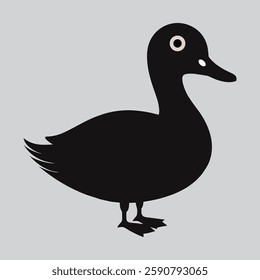 A duck silhouette vector art design.