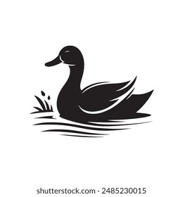 Duck silhouette vector design eps