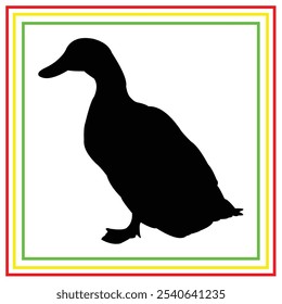 duck silhouette vector design on white background