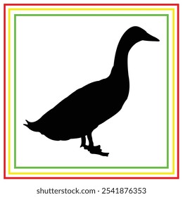 duck silhouette vector design on white background