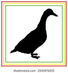 duck silhouette vector design on white background