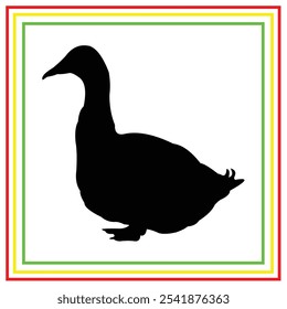 duck silhouette vector design on white background