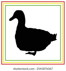 duck silhouette vector design on white background