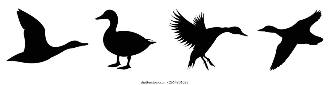 duck silhouette vector design template