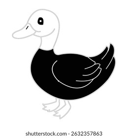Duck silhouette vector icon illustration
